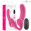 INTENSE - AMY VIBRADOR DUPLO 20 CM ROSA CONTROLE REMOTO - D-244455 - Dona Pimenta