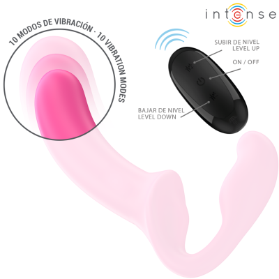 INTENSE - AMY VIBRADOR DUPLO 20 CM ROSA CONTROLE REMOTO - D-244455 - Dona Pimenta