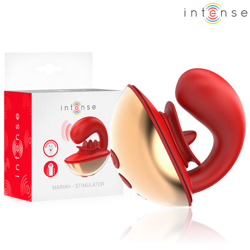 INTENSE - VIBRADOR E ESTIMULADOR MARIAH EM FORMATO U 10 VIBRAÇÕES VERMELHO - D-244484 - Dona Pimenta INTENSE - VIBRADOR E ESTIMULADOR MARIAH EM FORMATO U 10 VIBRAÇÕES VERMELHO - D-244484 - Dona Pimenta
