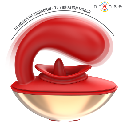 INTENSE - VIBRADOR E ESTIMULADOR MARIAH EM FORMATO U 10 VIBRAÇÕES VERMELHO - D-244484 - Dona Pimenta