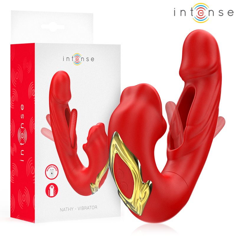 INTENSE - NATHY VIBRADOR DUPLO COM BOCA ESTIMULANTE MULTIFUNÇÕES VERMELHO - D-244486 - Dona Pimenta INTENSE - NATHY VIBRADOR DUPLO COM BOCA ESTIMULANTE MULTIFUNÇÕES VERMELHO - D-244486 - Dona Pimenta
