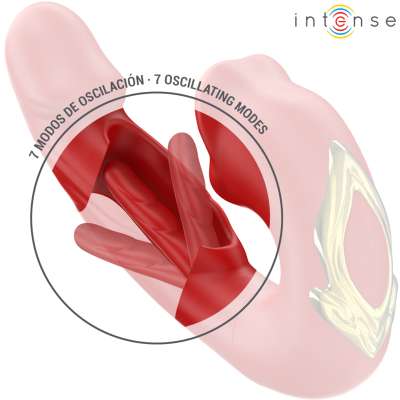 INTENSE - NATHY VIBRADOR DUPLO COM BOCA ESTIMULANTE MULTIFUNÇÕES VERMELHO - D-244486 - Dona Pimenta