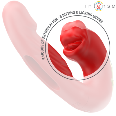 INTENSE - NATHY VIBRADOR DUPLO COM BOCA ESTIMULANTE MULTIFUNÇÕES VERMELHO - D-244486 - Dona Pimenta