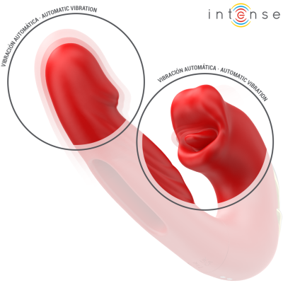 INTENSE - NATHY VIBRADOR DUPLO COM BOCA ESTIMULANTE MULTIFUNÇÕES VERMELHO - D-244486 - Dona Pimenta