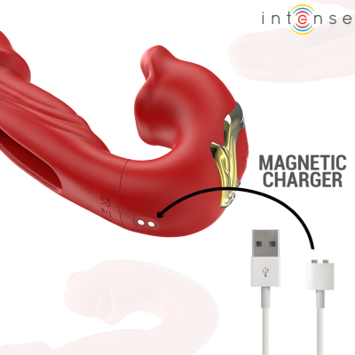 INTENSE - NATHY VIBRADOR DUPLO COM BOCA ESTIMULANTE MULTIFUNÇÕES VERMELHO - D-244486 - Dona Pimenta