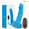 INTENSE - VIBRADOR REALÍSTICO PHOEBE 10 VIBRAÇÕES CONTROLE REMOTO AZUL - D-244456 - Dona Pimenta