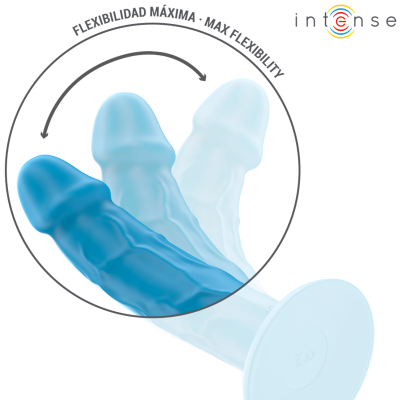 INTENSE - VIBRADOR REALÍSTICO PHOEBE 10 VIBRAÇÕES CONTROLE REMOTO AZUL - D-244456 - Dona Pimenta