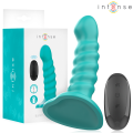 INTENSE - VIBRADOR BUFFY TAMANHO P DESIGN ESPIRAL 10 VIBRAÇÕES CONTROLE REMOTO AZUL - D-244466 - Dona Pimenta