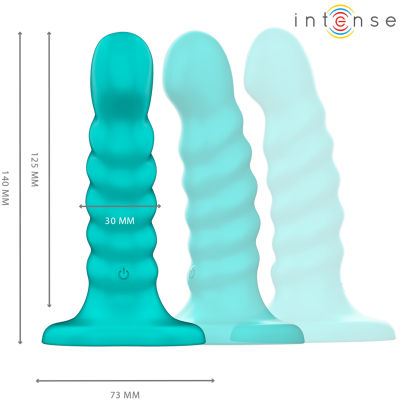 INTENSE - VIBRADOR BUFFY TAMANHO P DESIGN ESPIRAL 10 VIBRAÇÕES CONTROLE REMOTO AZUL - D-244466 - Dona Pimenta