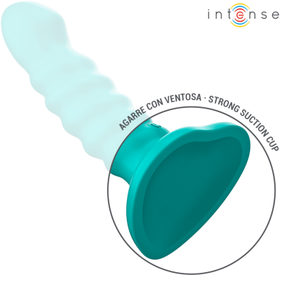 INTENSE - VIBRADOR BUFFY TAMANHO P DESIGN ESPIRAL 10 VIBRAÇÕES CONTROLE REMOTO AZUL - D-244466 - Dona Pimenta