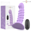 INTENSE - VIBRADOR BRENDA TAMANHO M DESIGN ESPIRAL 10 VIBRAÇÕES ROXO CONTROLE REMOTO - D-244467 - Dona Pimenta