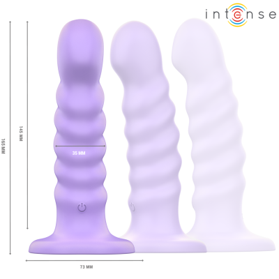 INTENSE - VIBRADOR BRENDA TAMANHO M DESIGN ESPIRAL 10 VIBRAÇÕES ROXO CONTROLE REMOTO - D-244467 - Dona Pimenta