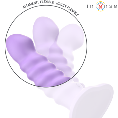 INTENSE - VIBRADOR BRENDA TAMANHO M DESIGN ESPIRAL 10 VIBRAÇÕES ROXO CONTROLE REMOTO - D-244467 - Dona Pimenta