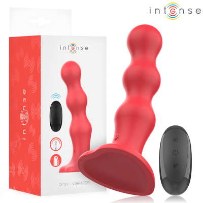 INTENSE - CODY VIBRADOR COM VENTOSA VERMELHO CONTROLE REMOTO - D-244469 - Dona Pimenta