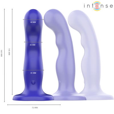 INTENSE - VIBRADOR SHORTY COM VENTOSA AZUL CONTROLE REMOTO - D-244470 - Dona Pimenta