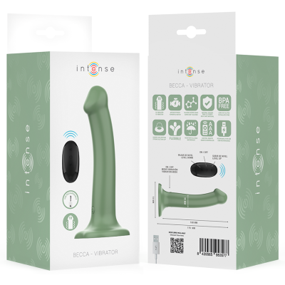 INTENSE - VIBRADOR BECCA COM VENTOSA 10 VIBRAÇÕES VERDE CONTROLE REMOTO - D-244472 - Dona Pimenta