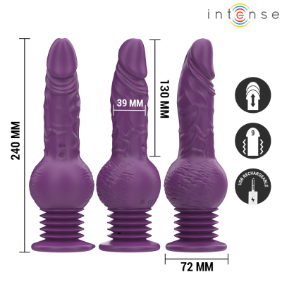 INTENSE - VIBRADOR MULTIFUNCIONAL TATUM COM VIBRAÇÃO PARA CIMA E PARA BAIXO 24 CM ROXO - D-243385 - Dona Pimenta