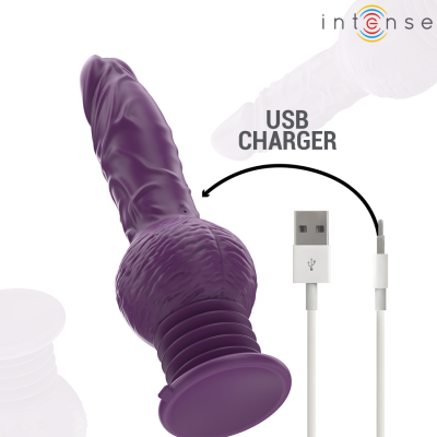 INTENSE - VIBRADOR MULTIFUNCIONAL TATUM COM VIBRAÇÃO PARA CIMA E PARA BAIXO 24 CM ROXO - D-243385 - Dona Pimenta