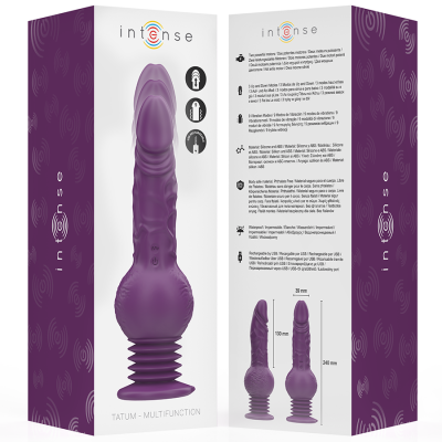 INTENSE - VIBRADOR MULTIFUNCIONAL TATUM COM VIBRAÇÃO PARA CIMA E PARA BAIXO 24 CM ROXO - D-243385 - Dona Pimenta