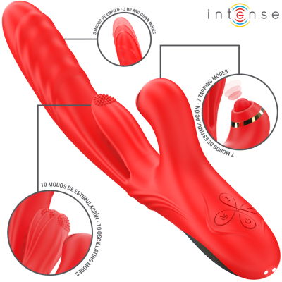 INTENSE - ROSALIA VIBRADOR MULTIFUNCIONAL 3 EM 1 VERMELHO - D-244476 - Dona Pimenta