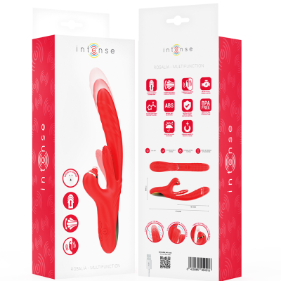 INTENSE - ROSALIA VIBRADOR MULTIFUNCIONAL 3 EM 1 VERMELHO - D-244476 - Dona Pimenta