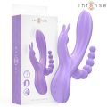 INTENSE - MIKO TRIPLO VIBRADOR COELHO & ESTIMULADOR & ANAL 7 VIBRAÇÕES ROXO - D-244485 - Dona Pimenta