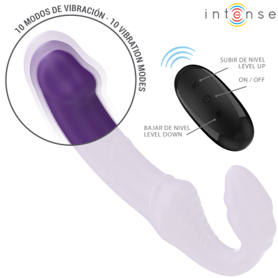INTENSE - JILL VIBRADOR DUPLO 20 CM ROXO CONTROLE REMOTO - D-244454 - Dona Pimenta