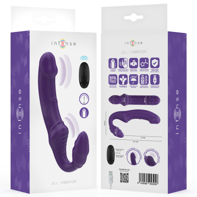 INTENSE - JILL VIBRADOR DUPLO 20 CM ROXO CONTROLE REMOTO - D-244454 - Dona Pimenta