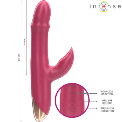 INTENSE - CHLOE VIBRADOR MULTIFUNCIONAL 3 EM 1 VERMELHO - D-244478 - Dona Pimenta
