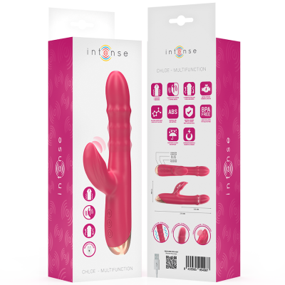 INTENSE - CHLOE VIBRADOR MULTIFUNCIONAL 3 EM 1 VERMELHO - D-244478 - Dona Pimenta