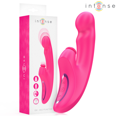 INTENSE - VIBRADOR EMI 13,5 CM MULTIFUNCIONAL 3 EM 1 10 VIBRAÇÕES ROSA - D-244479 - Dona Pimenta