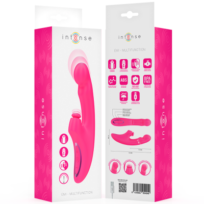 INTENSE - VIBRADOR EMI 13,5 CM MULTIFUNCIONAL 3 EM 1 10 VIBRAÇÕES ROSA - D-244479 - Dona Pimenta