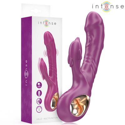 INTENSE - VIBRADOR MULTIFUNCIONAL HALLE COM LÍNGUA ESTIMULANTE DE GOLFINHOS ROXO - D-244480 - Dona Pimenta