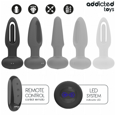ADDICTED TOYS - PLUG ANAL CON LENGUA VIBRADORA Y CONTROL REMOTO - D-244528 - Dona Pimenta