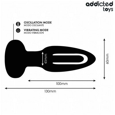 ADDICTED TOYS - PLUG ANAL CON LENGUA VIBRADORA Y CONTROL REMOTO - D-244528 - Dona Pimenta