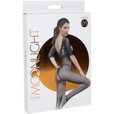 MOONLIGHT - MODELO 5 BODYSTOCKING PRETO TAMANHO ÚNICO - D-237328 - Dona Pimenta