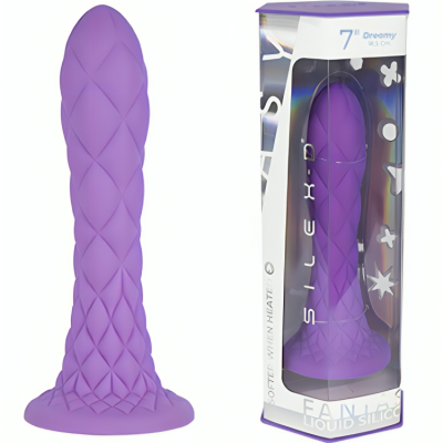 SILEXD - DREAMY DILDO FANTASY SILICONE LÍQUIDO TERMORATIVO VIOLETA 18,5 CM - D-244565 - Dona Pimenta