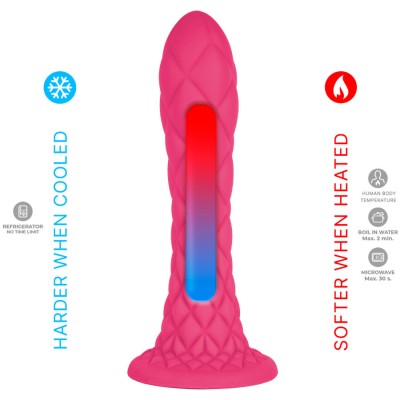 SILEXD - DREAMY DILDO FANTASY SILICONE LÍQUIDO TERMORATIVO VIOLETA 18,5 CM - D-244565 - Dona Pimenta