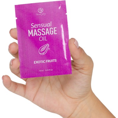 SECRETPLAY - ÓLEO DE MASSAGEM DE FRUTAS EXÃTICAS EM DOSE ÃNICA 10 ML - D-244490 - Dona Pimenta
