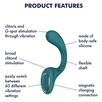 SATISFYER - G FOR FODDES 2 COELHO VIBRADOR GARRAFA VERDE - D-244567 - Dona Pimenta