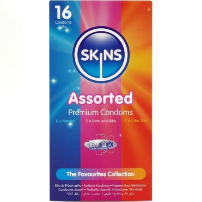 SKINS - PACOTE COM 16 PRESERVATIVOS PREMIUM VARIADOS - D-244392 - Dona Pimenta