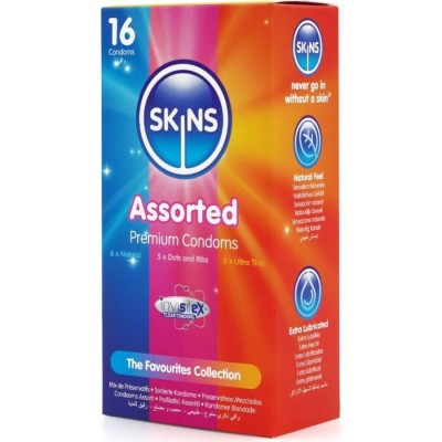 SKINS - PACOTE COM 16 PRESERVATIVOS PREMIUM VARIADOS - D-244392 - Dona Pimenta
