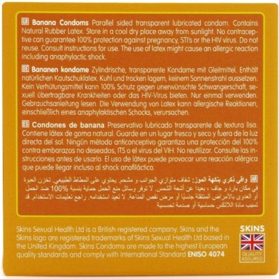 SKINS - PRESERVATIVOS BANANA PREMIUM PACOTE 4 - D-244396 - Dona Pimenta