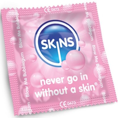 SKINS - PRESERVATIVOS BUBBLEGUM PREMIUM PACOTE 8 - D-244397 - Dona Pimenta