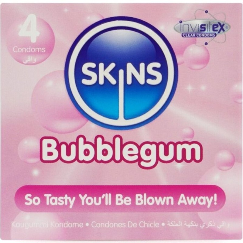 SKINS - PRESERVATIVOS BUBBLEGUM PREMIUM PACOTE 4 - D-244398 - Dona Pimenta SKINS - PRESERVATIVOS BUBBLEGUM PREMIUM PACOTE 4 - D-244398 - Dona Pimenta