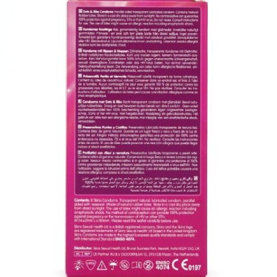 SKINS - DOTS & RIBS PREMIUM PRESERVATIVOS PACOTE 8 - D-244400 - Dona Pimenta