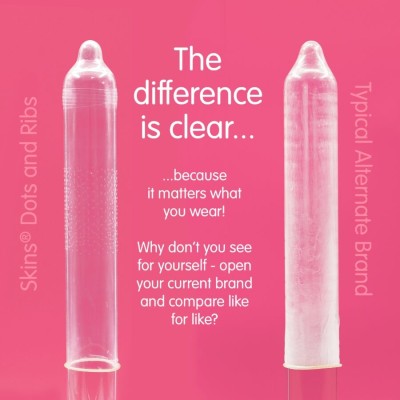 SKINS - DOTS & RIBS PREMIUM PRESERVATIVOS PACOTE 4 - D-244401 - Dona Pimenta