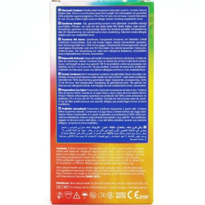 SKINS - PRESERVATIVOS PREMIUM MULTI SABORES PACOTE 8 - D-244403 - Dona Pimenta
