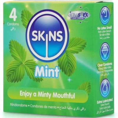 SKINS - PRESERVATIVOS MINT PREMIUM PACOTE 4 - D-244406 - Dona Pimenta
