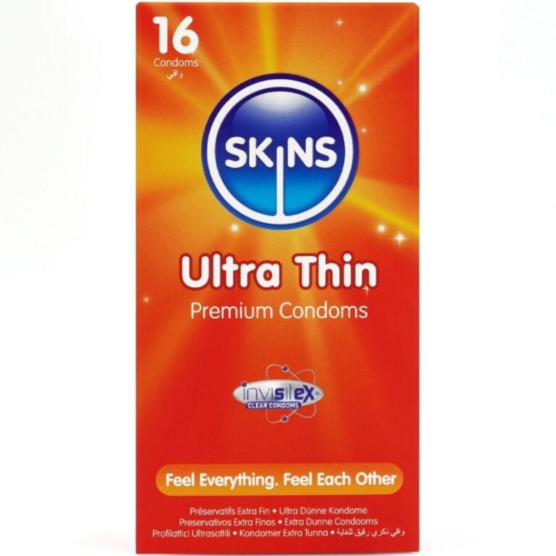 SKINS - PRESERVATIVOS ULTRA FINOS PREMIUM PACOTE COM 16 - D-244412 - Dona Pimenta SKINS - PRESERVATIVOS ULTRA FINOS PREMIUM PACOTE COM 16 - D-244412 - Dona Pimenta